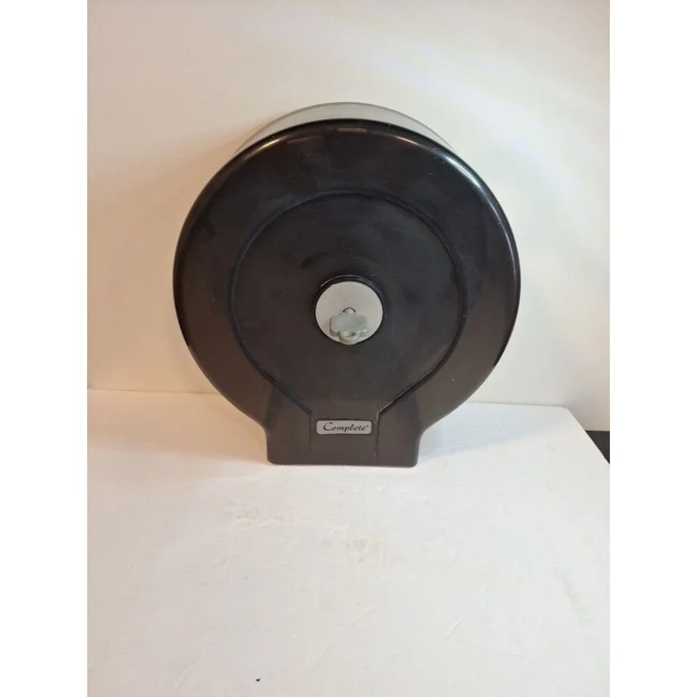 Complete Jumbo Commercial Toilet Paper Dispenser Wall Mount ABS Black 11-inch